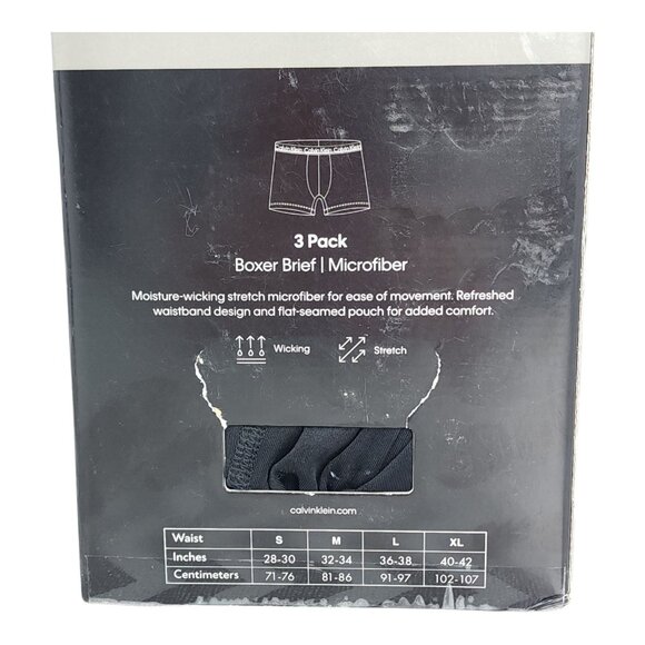 Calvin Klein 3 Pack Mens Microfiber Boxer Briefs XL Black Grey Lime Green - Picture 6 of 7